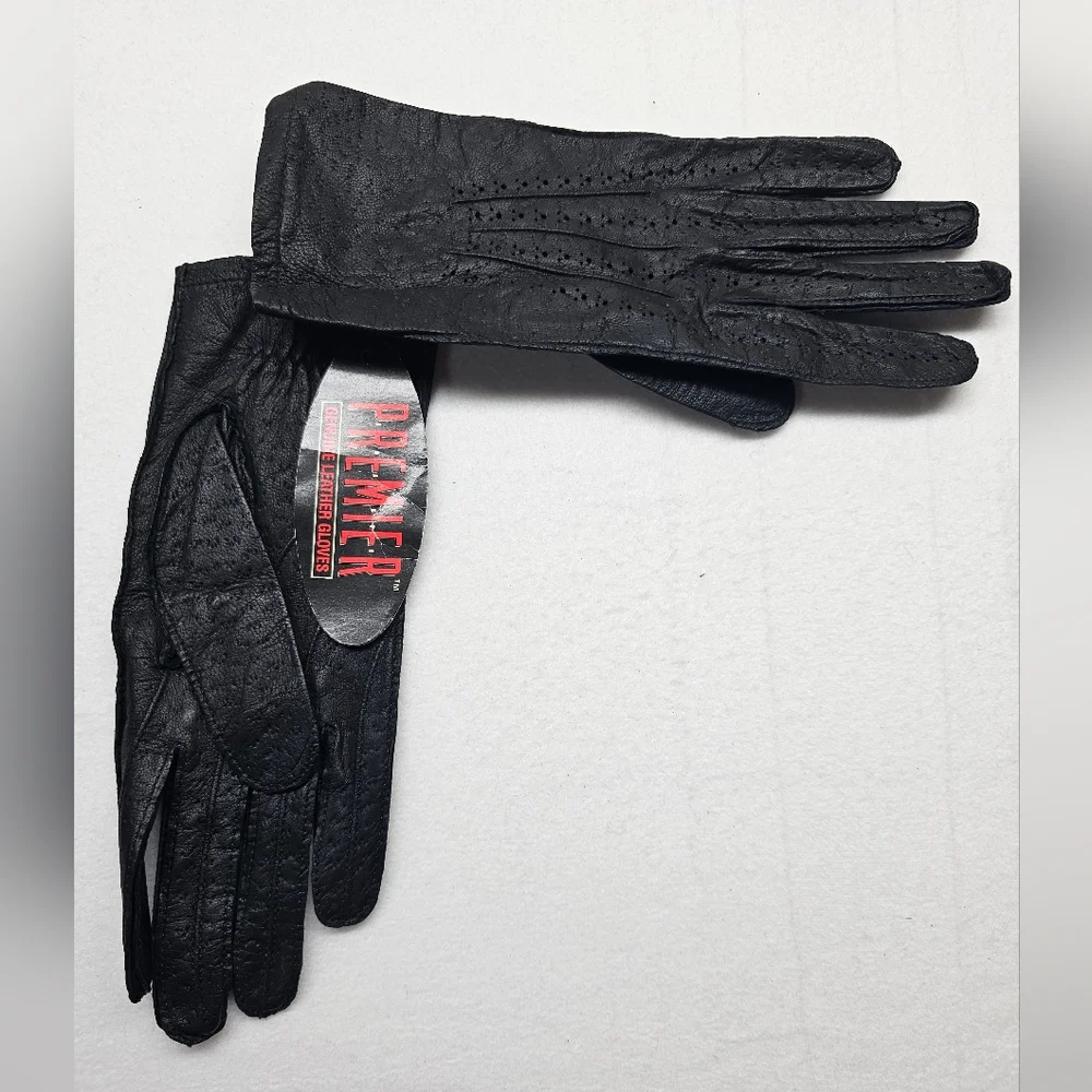 Premier Leather Gloves Black‎ Dressy Driving Textured Soft Handwear